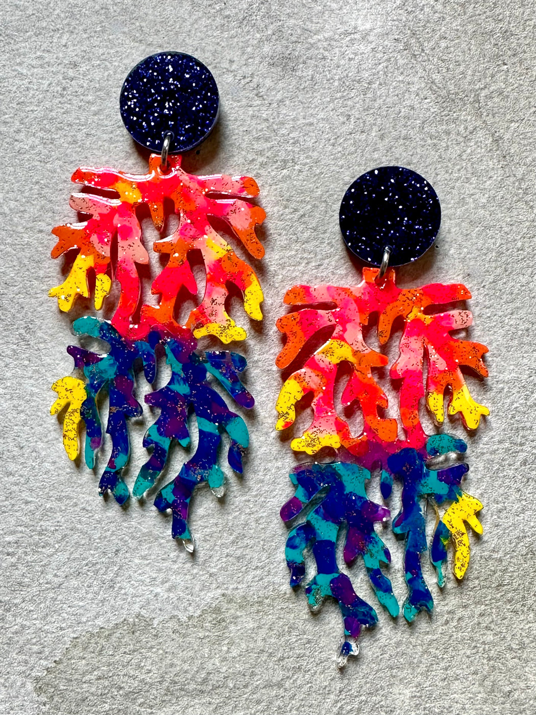 "Flame" Resin Earrings by Christina Misic
