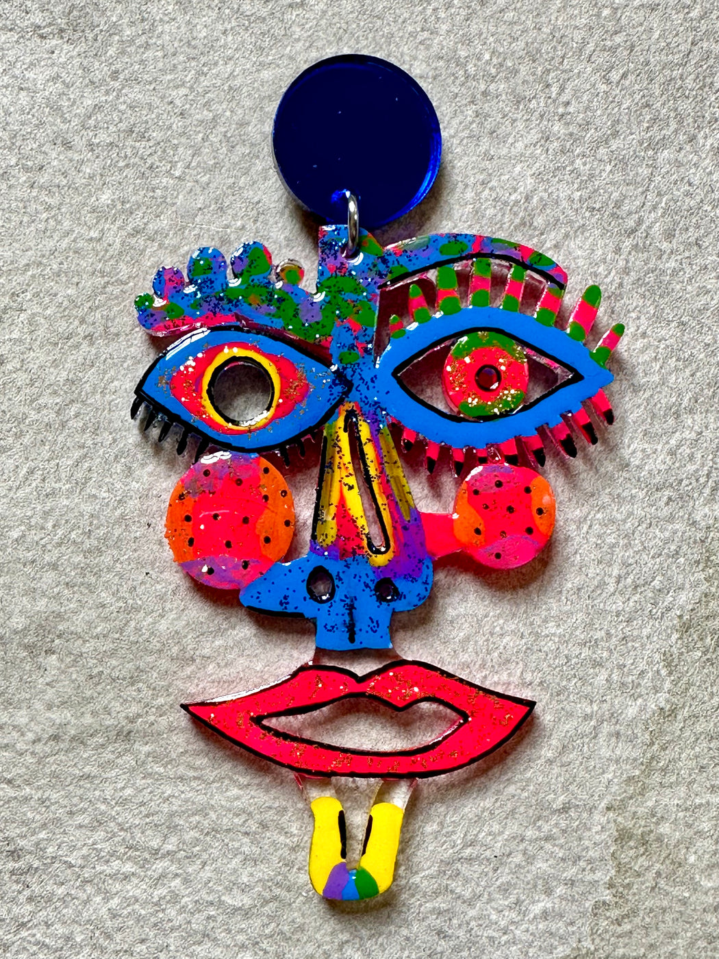 "Face" Resin Earrings by Christina Misic