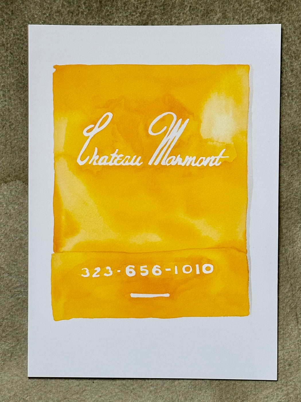 "Chateau Marmont" Matchbook Watercolor Print by Jessica Rowe