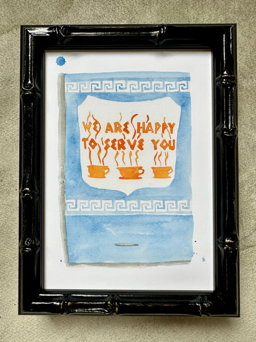"Coffee Shop" Matchbook Watercolor Print by Jessica Rowe