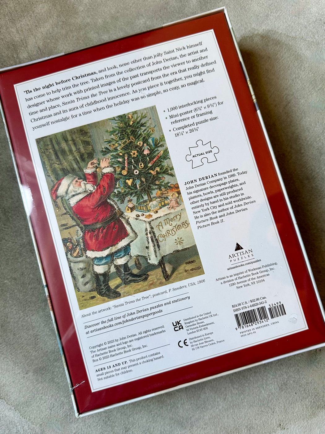 John Derian "Santa Trims the Tree" Puzzle
