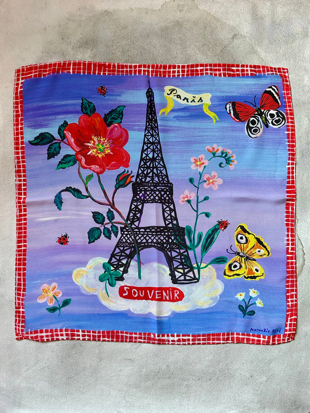 Nathalie Lete "Paris" Silk Pocket Square