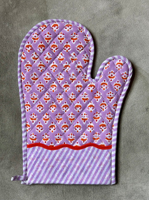 "Ambroeus" Cotton Block-Printed Oven Mitt