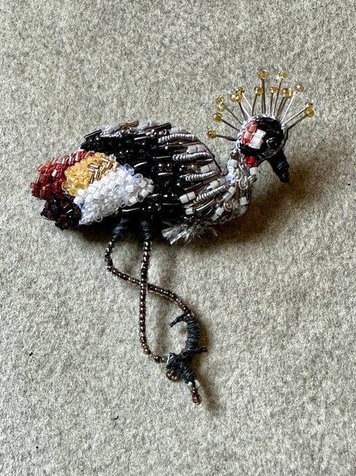 "Crowned Crane" Brooch by Trovelore