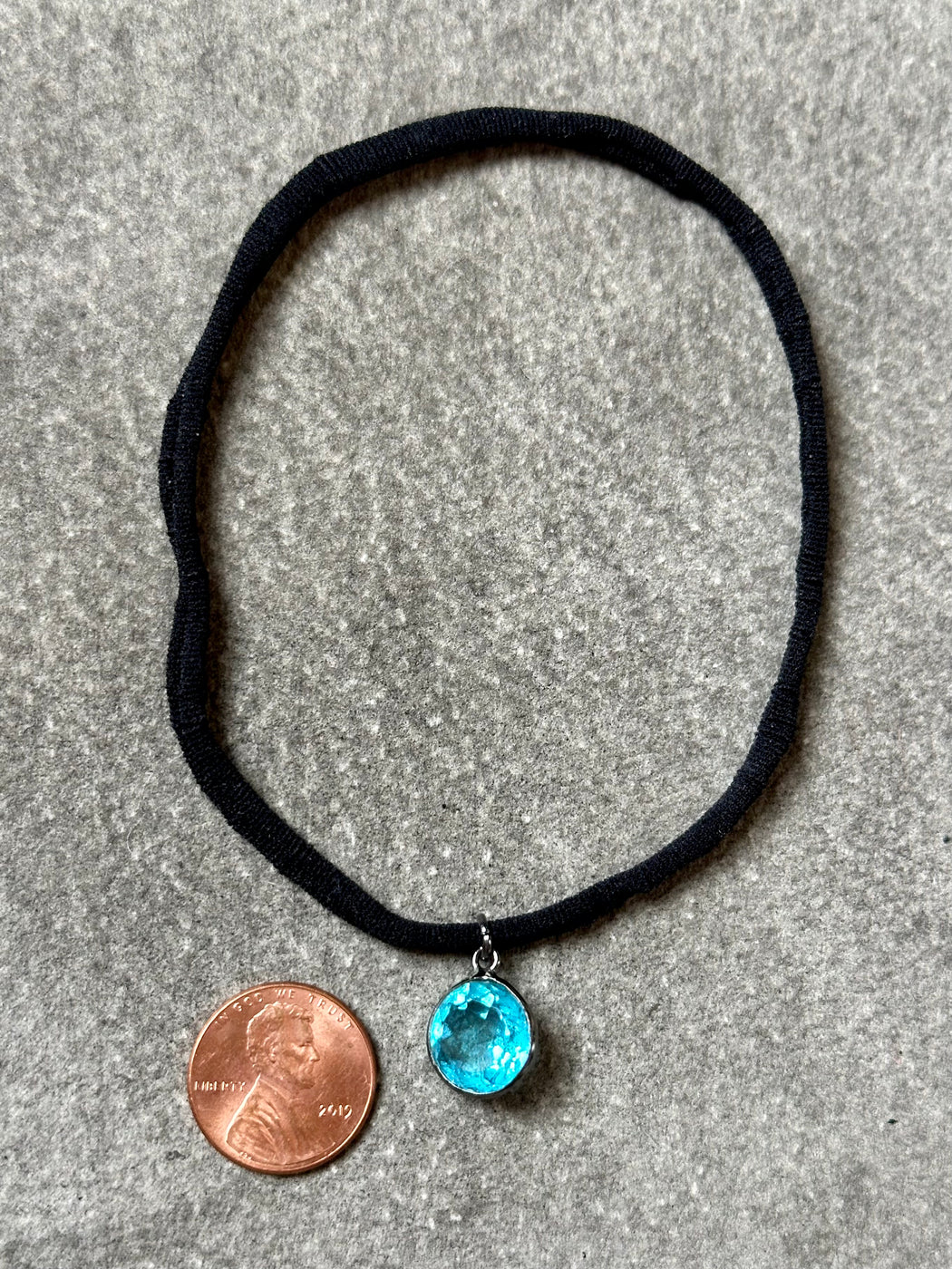 Blue "Crystal" Stretchy Necklace by VB & Co.