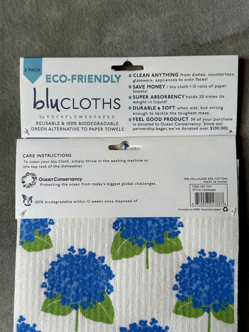 "Hydrangea" Sponge Cloths