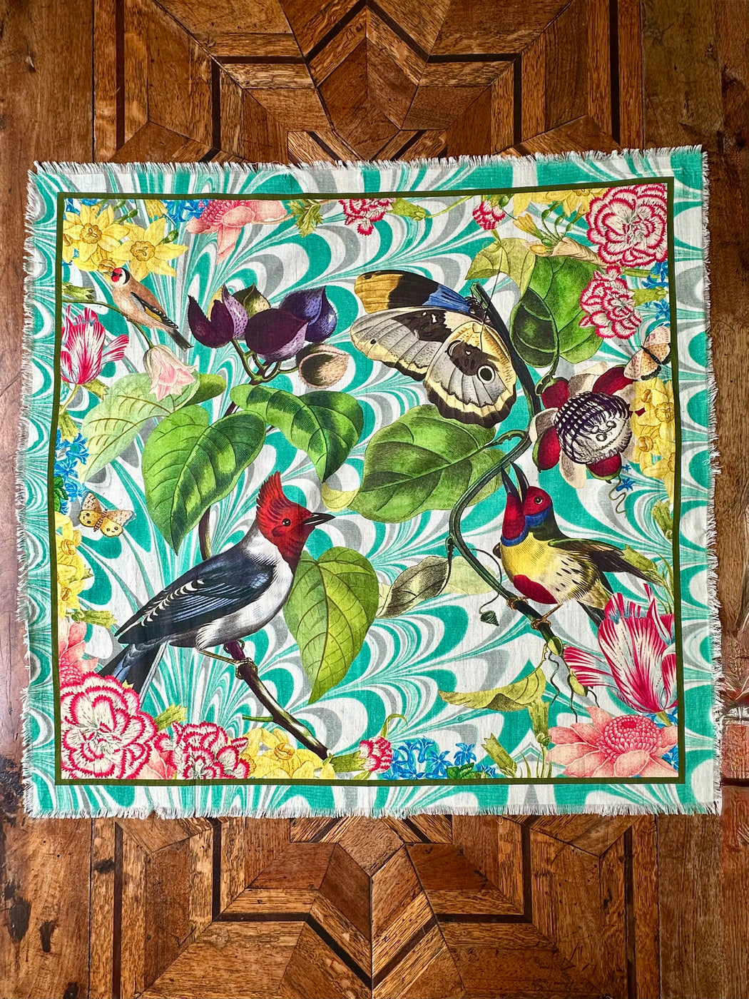 "Birds" Cotton Scarf by Thomas Paul