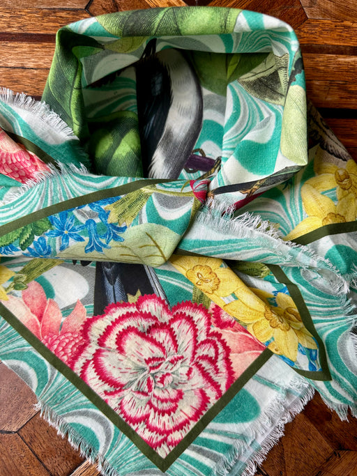 "Birds" Cotton Scarf by Thomas Paul