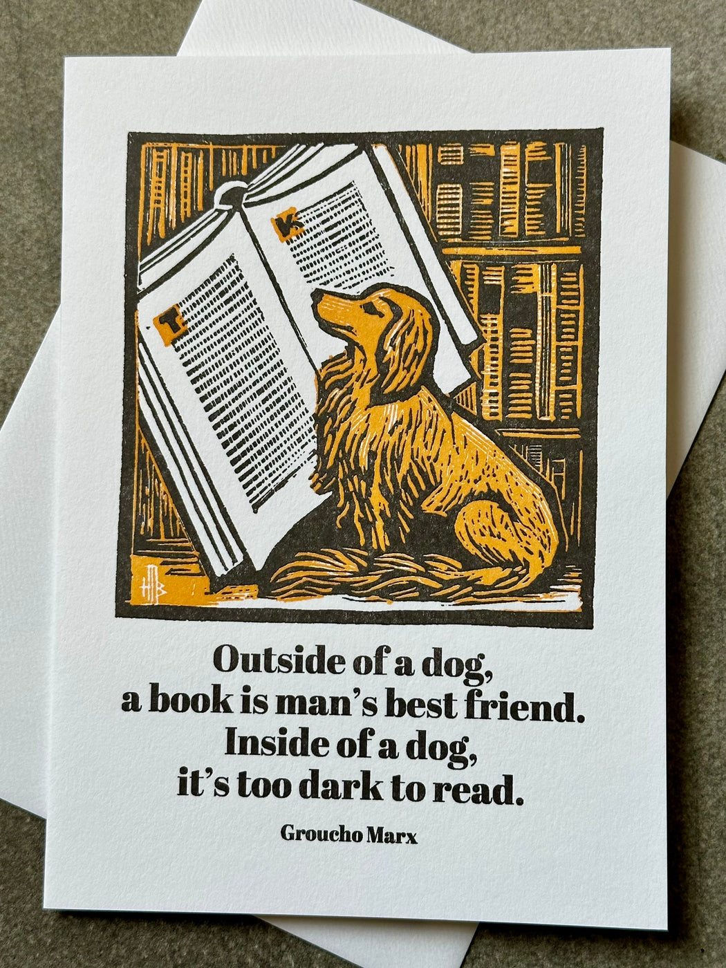 "Dog Reading" Card by Archivist Gallery