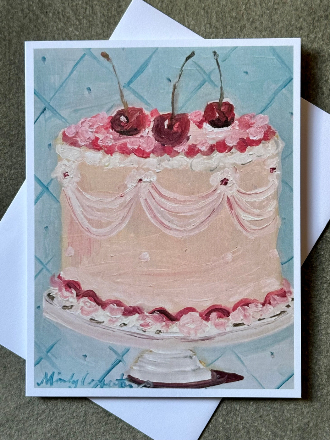 "Pink Party Cake" Card by Mindy Carpenter