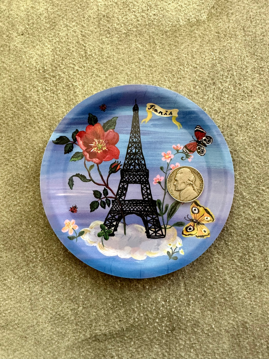 "Paris" Mini Birchwood Tray by Nathalie Lete