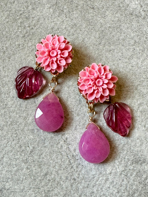 "Peony" Earrings by Sandrine France