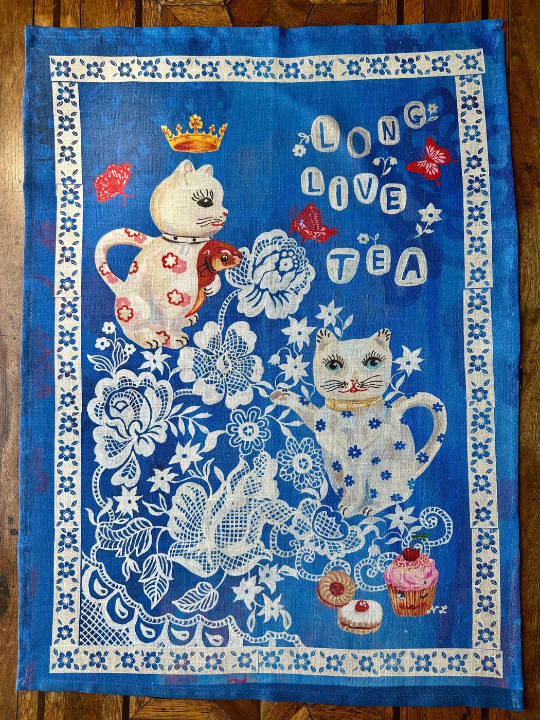 Nathalie Lete "Tea Pot Couple" Linen Tea Towel