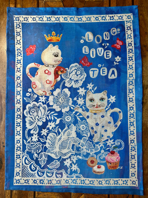 Nathalie Lete "Tea Pot Couple" Linen Tea Towel