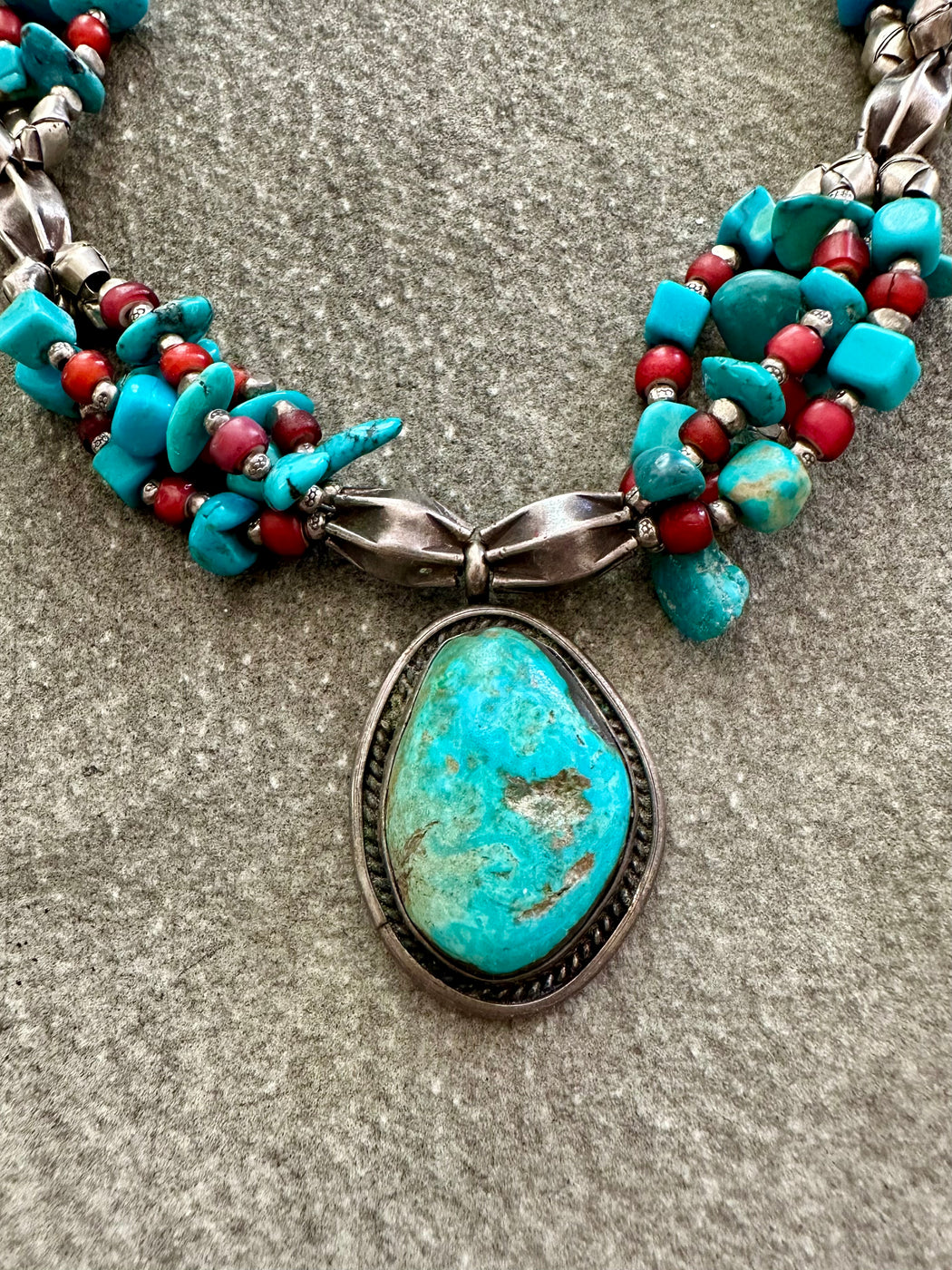 "Turquoise" Silver Necklace by Carolyn Roberts