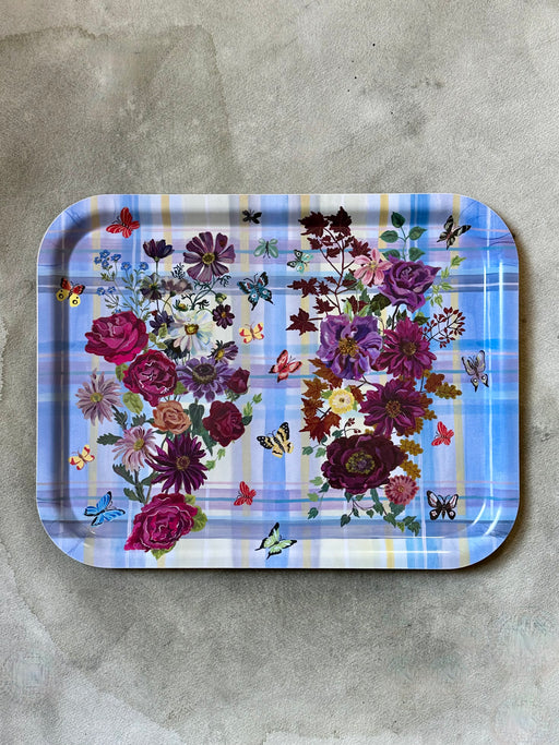 Nathalie Lete "Floral Plaid" Birchwood Tray