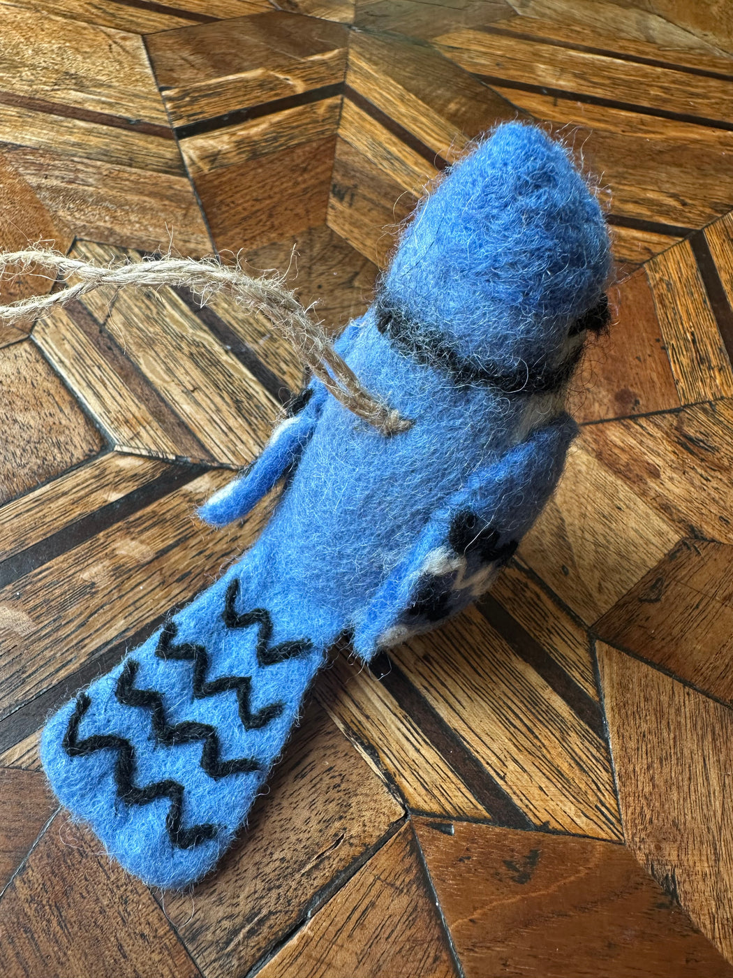 Felted "Blue Jay" Ornament