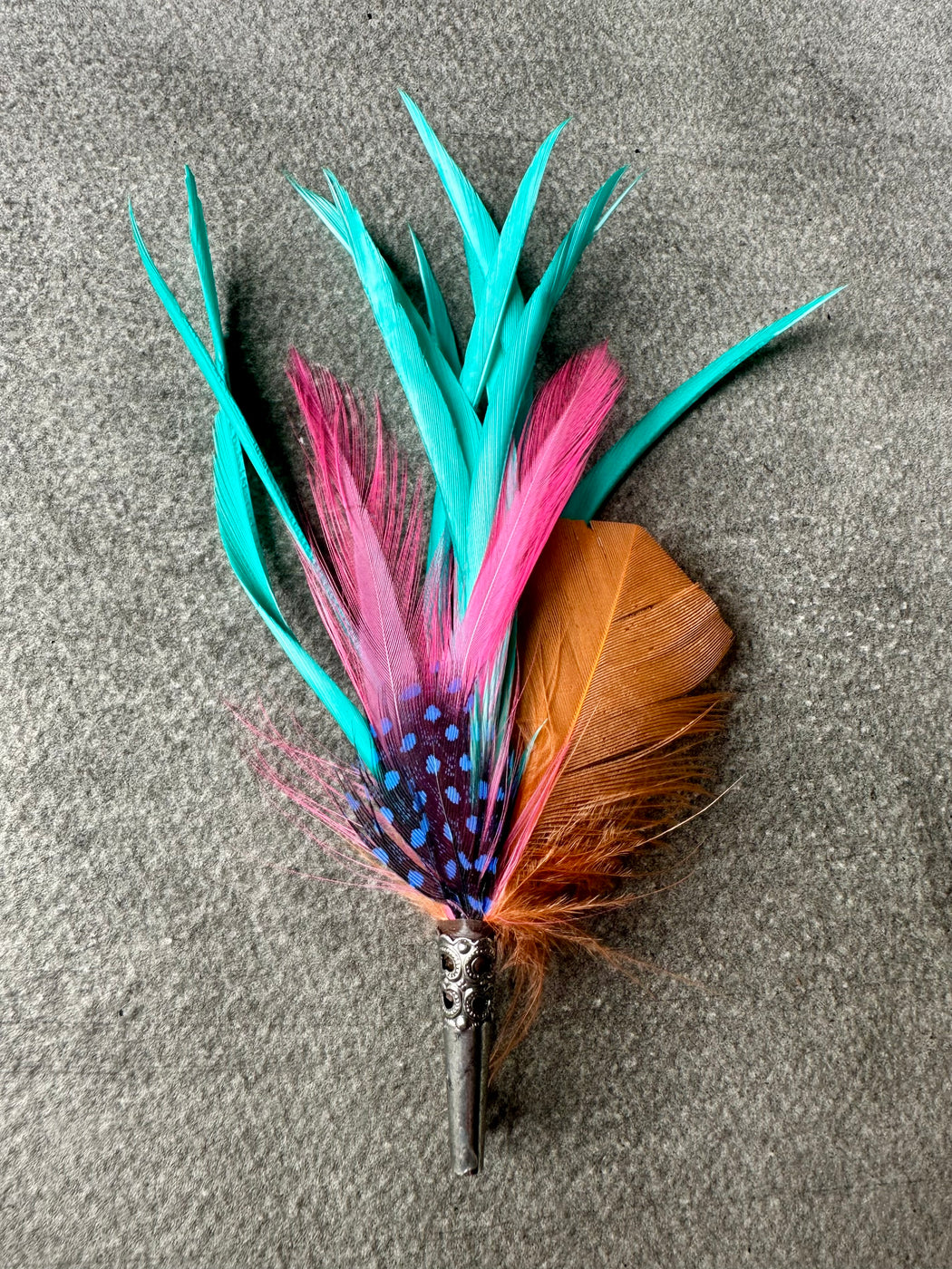 Turquoise "Spray" Feather Brooch by My Bob