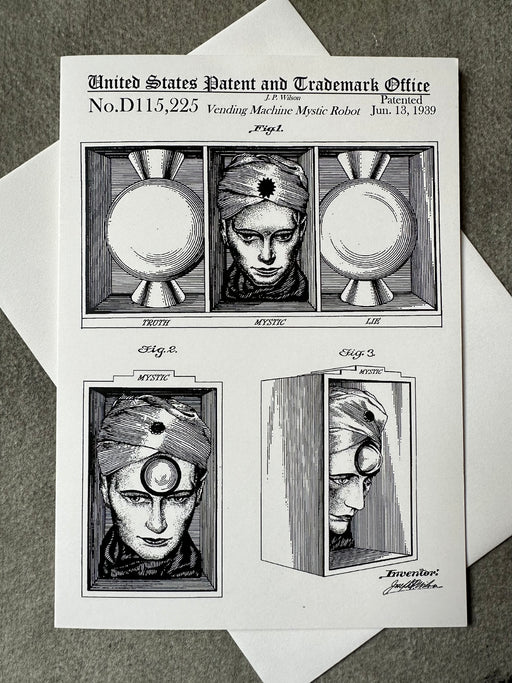 "Mystic Robot" Vending Machine" Patent Card