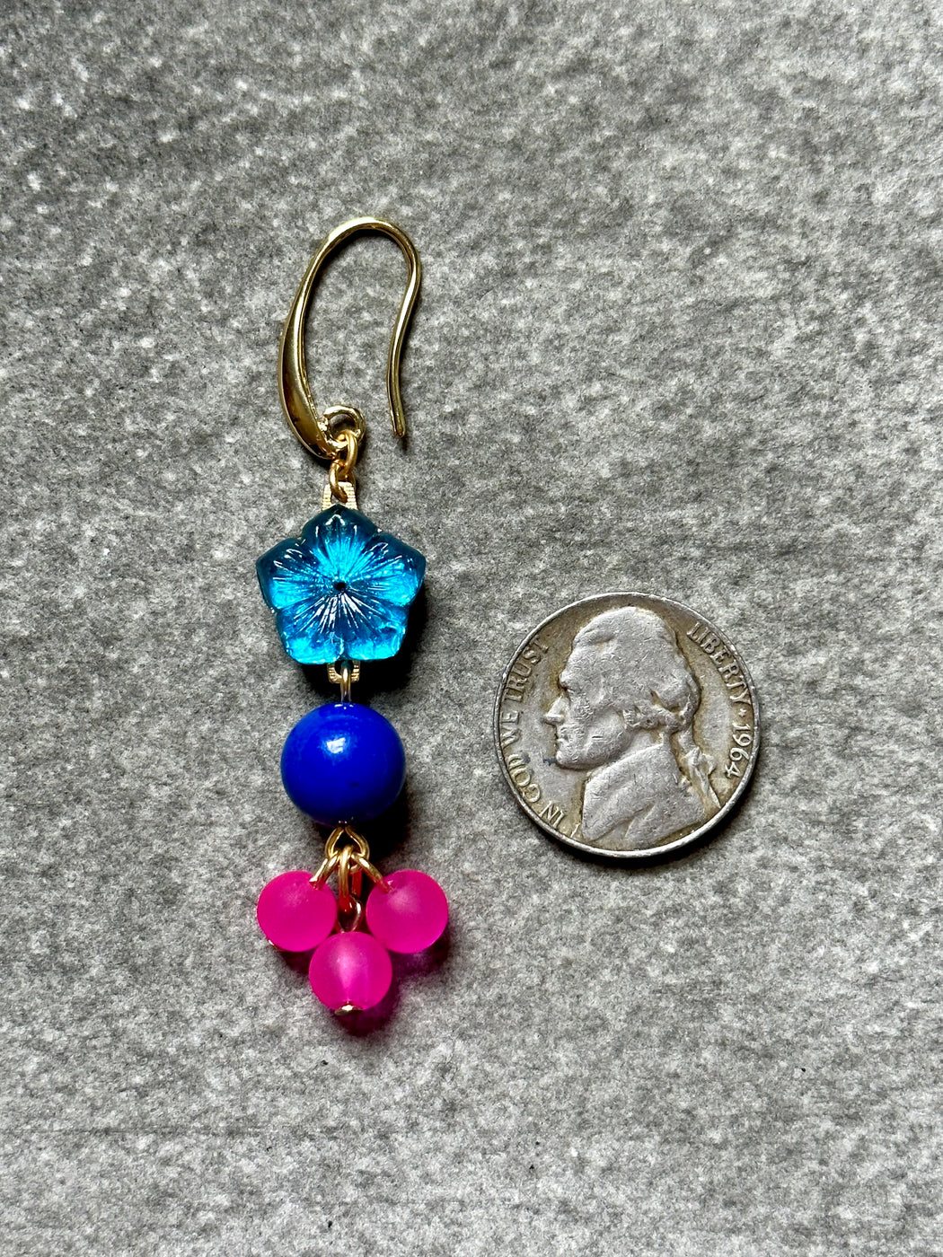 "Lapis & Vintage Glass" Earrings by David Aubrey