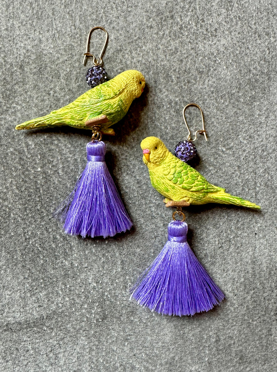 "Parakeet" Earrings by Lenora Dame