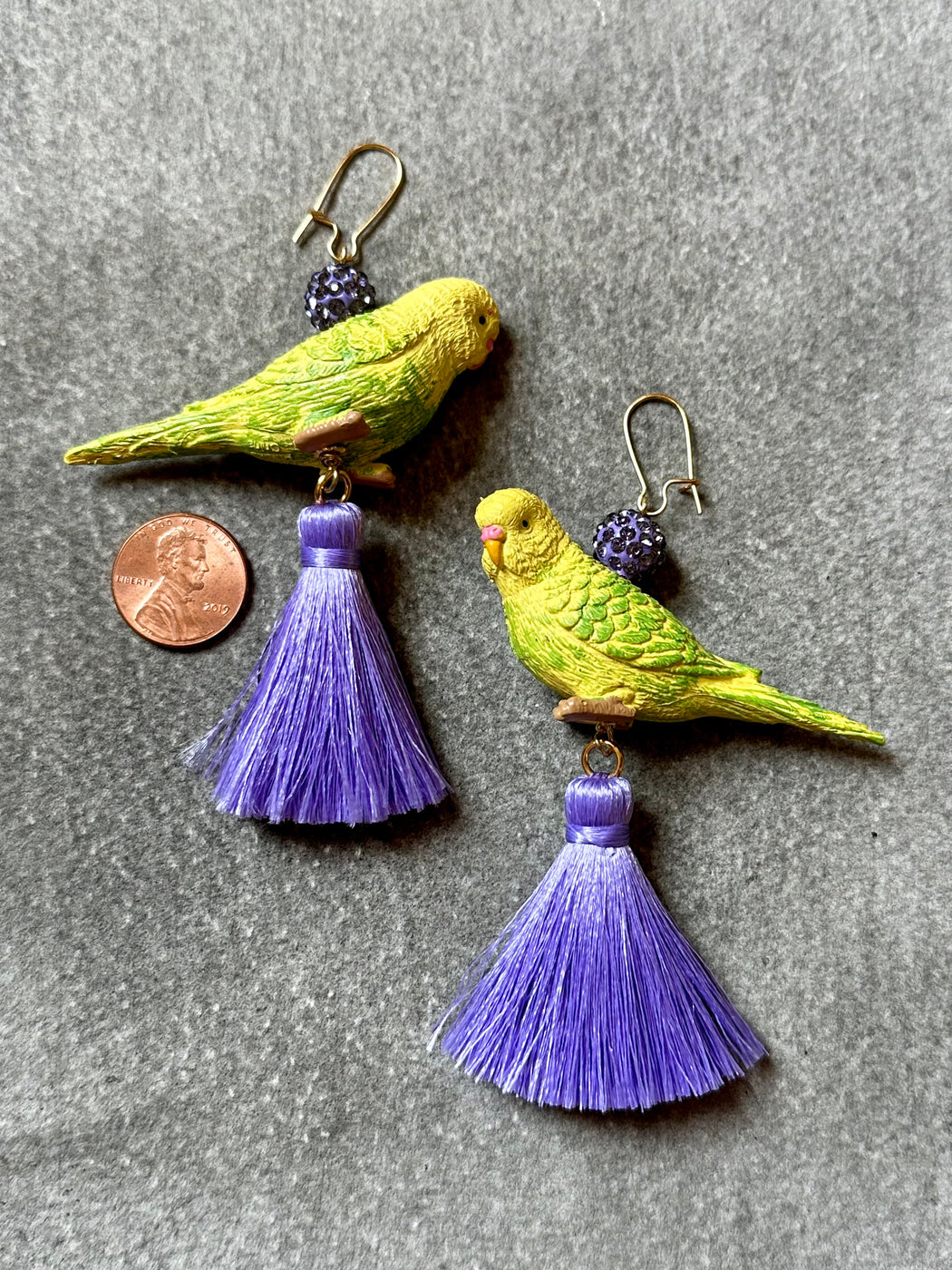 "Parakeet" Earrings by Lenora Dame