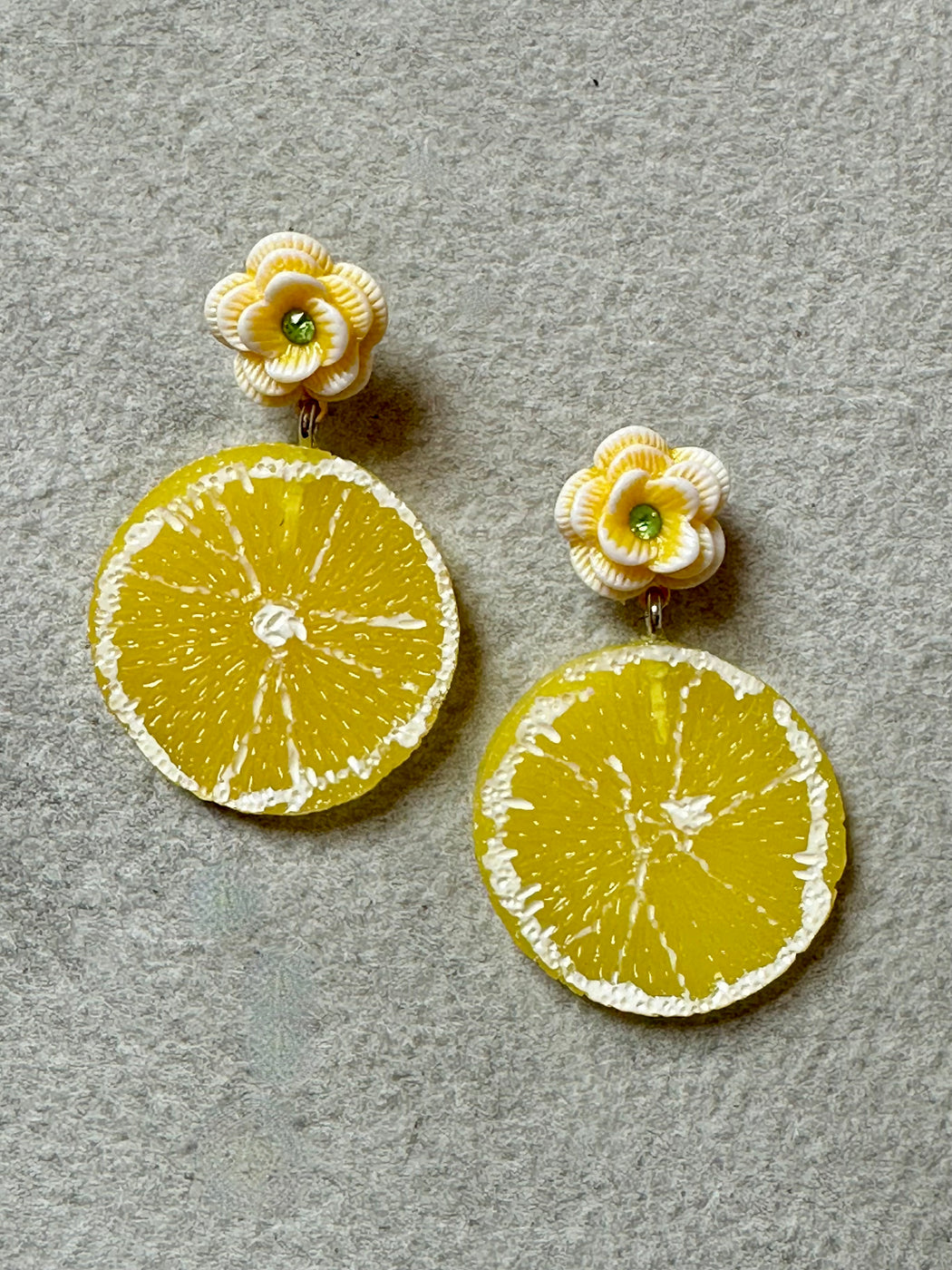 "Lemon Slice" Earrings by Lenora Dame