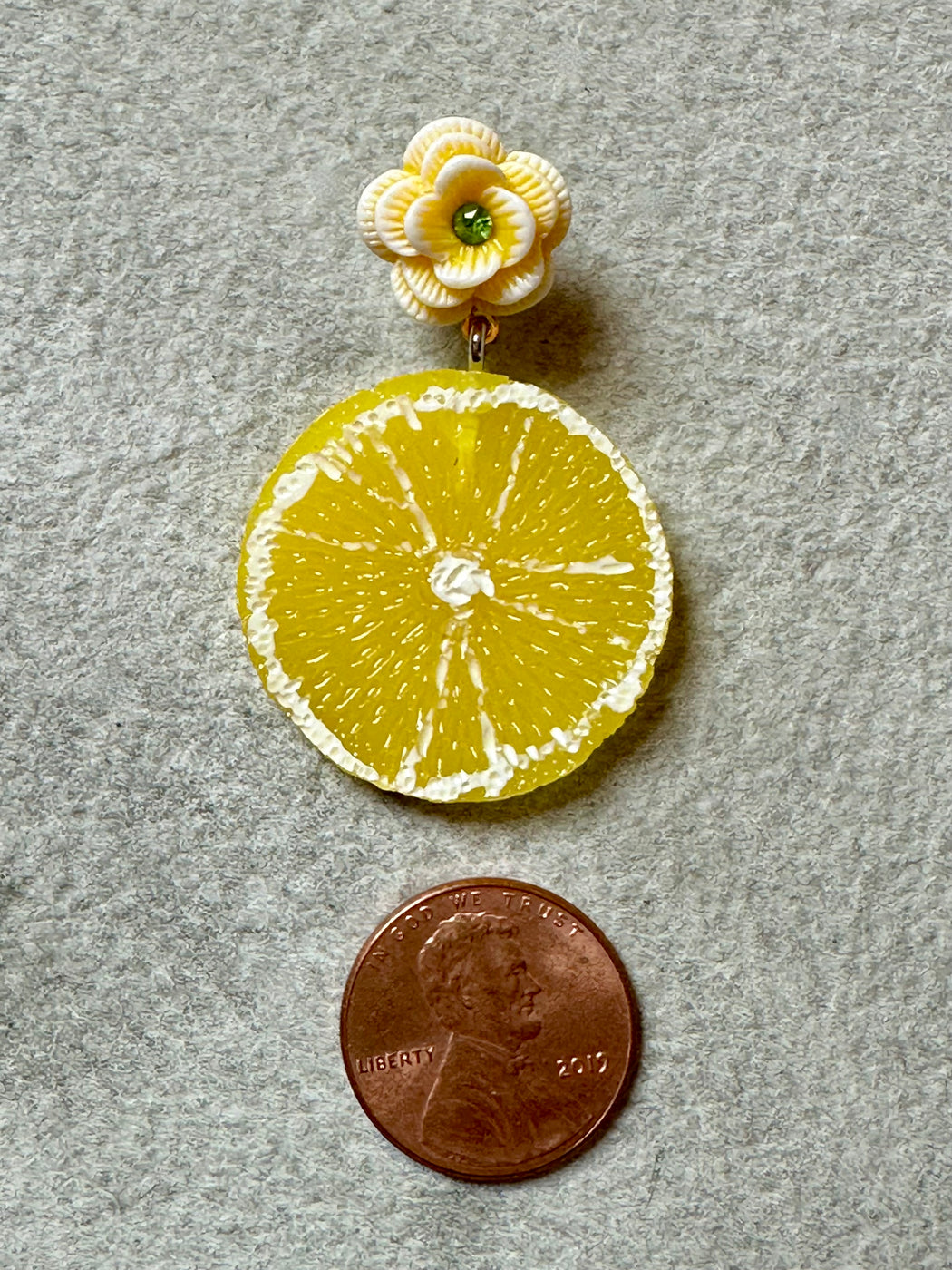 "Lemon Slice" Earrings by Lenora Dame