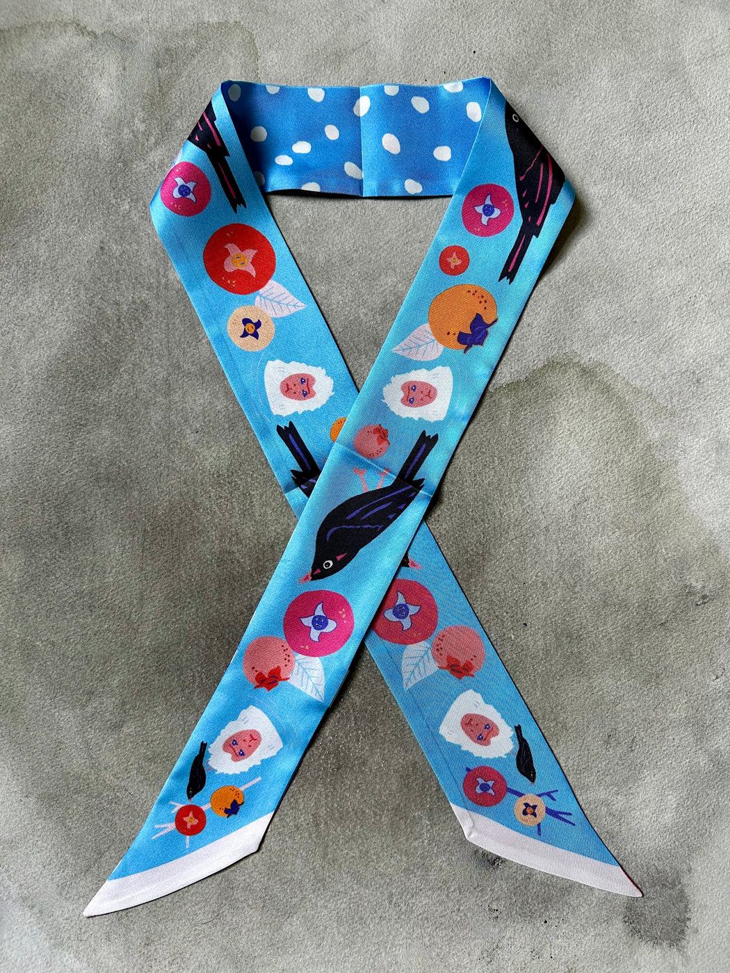 "Persimmons & Snow Monkeys" Skinny Scarf by Centinelle