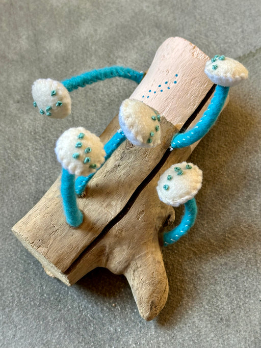 Felt and Wood "Mushroom" Sculpture