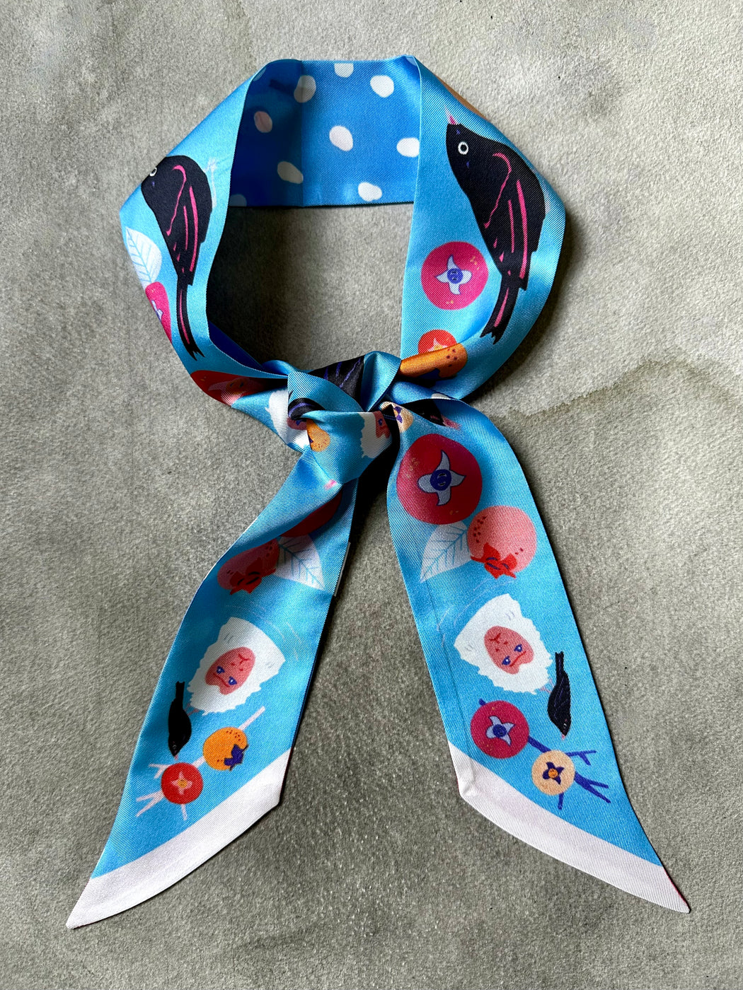 "Persimmons & Snow Monkeys" Skinny Scarf by Centinelle