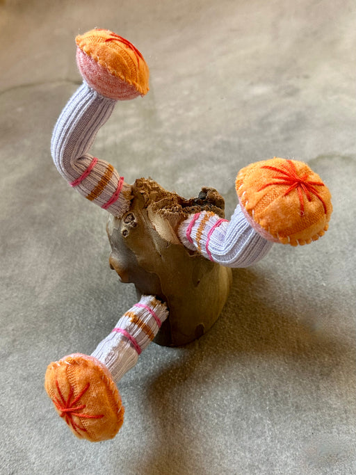 Felt and Wood "Mushroom" Sculpture