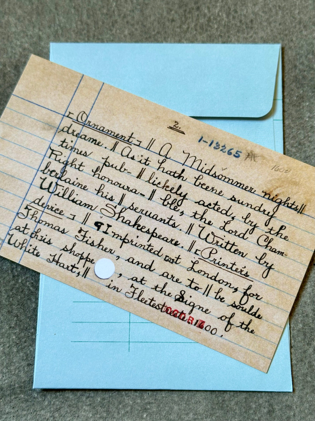 "Card Catalog" Note Cards