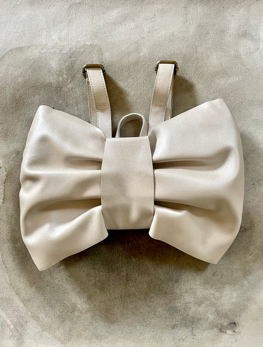 Donsje Pearlized Leather "Bow" Backpack