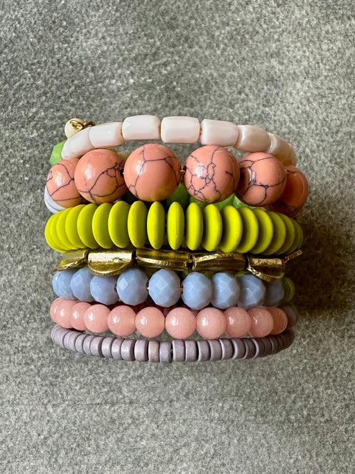 "Coral & Chartreuse" Wrap Bracelet by David Aubrey