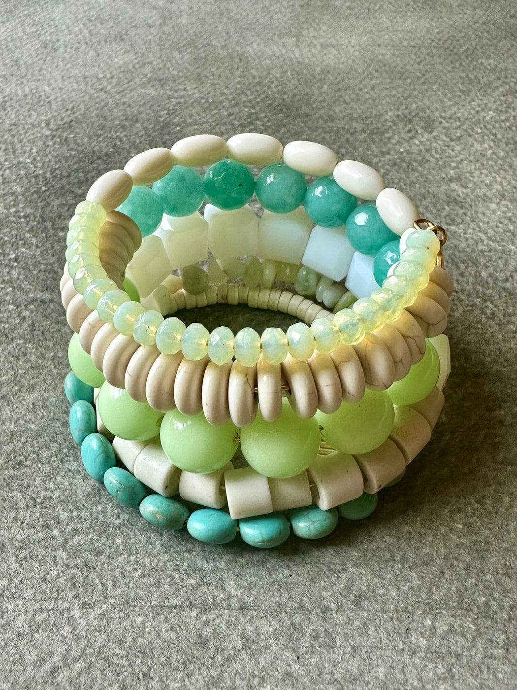 "Amazonite & Celadon" Wrap Bracelet by David Aubrey