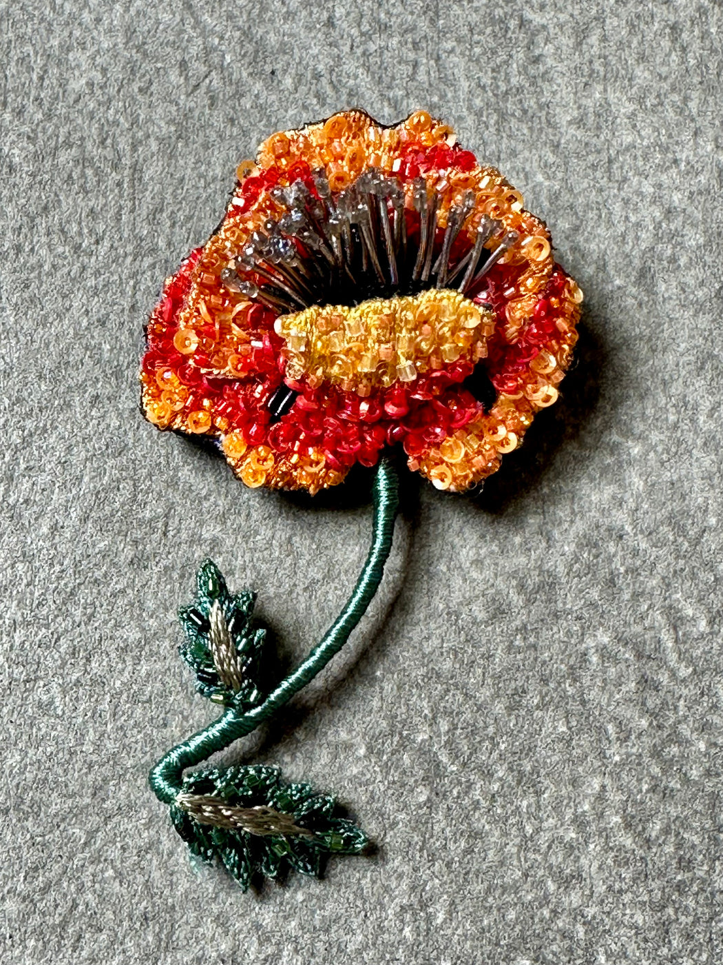 "Golden Poppy" Brooch by Trovelore