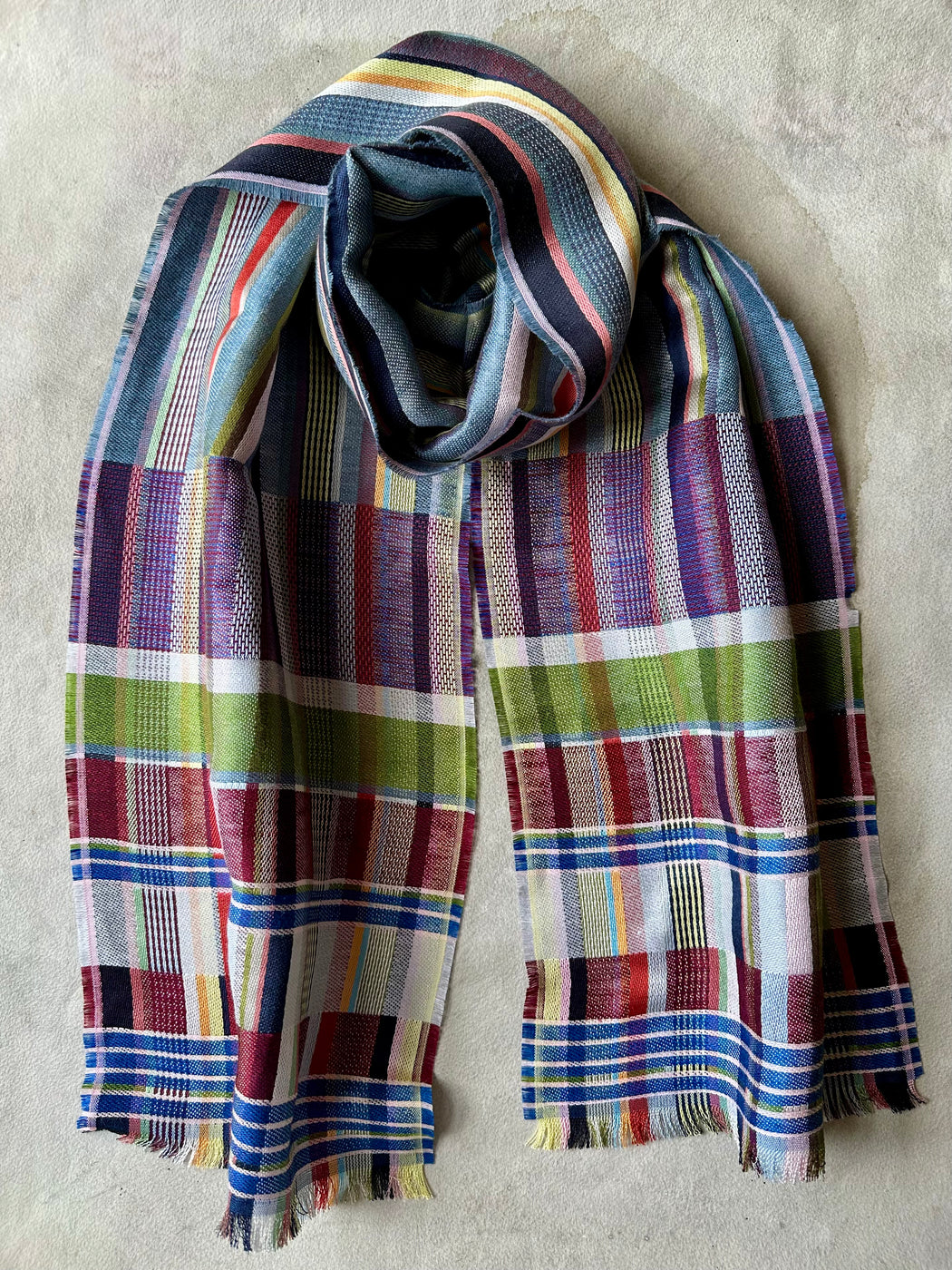 Wallace Sewell "Mason" Silk & Linen Scarf - Blueberry