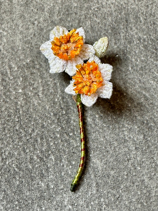 "White Daffodils" Brooch by Trovelore