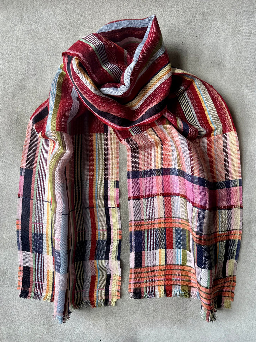 Wallace Sewell "Mason" Silk & Linen Scarf - Tulip