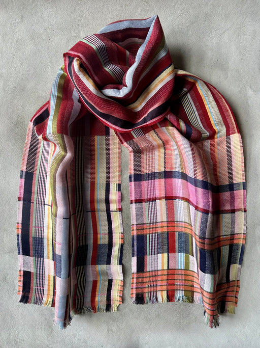 Wallace Sewell "Mason" Silk & Linen Scarf - Tulip