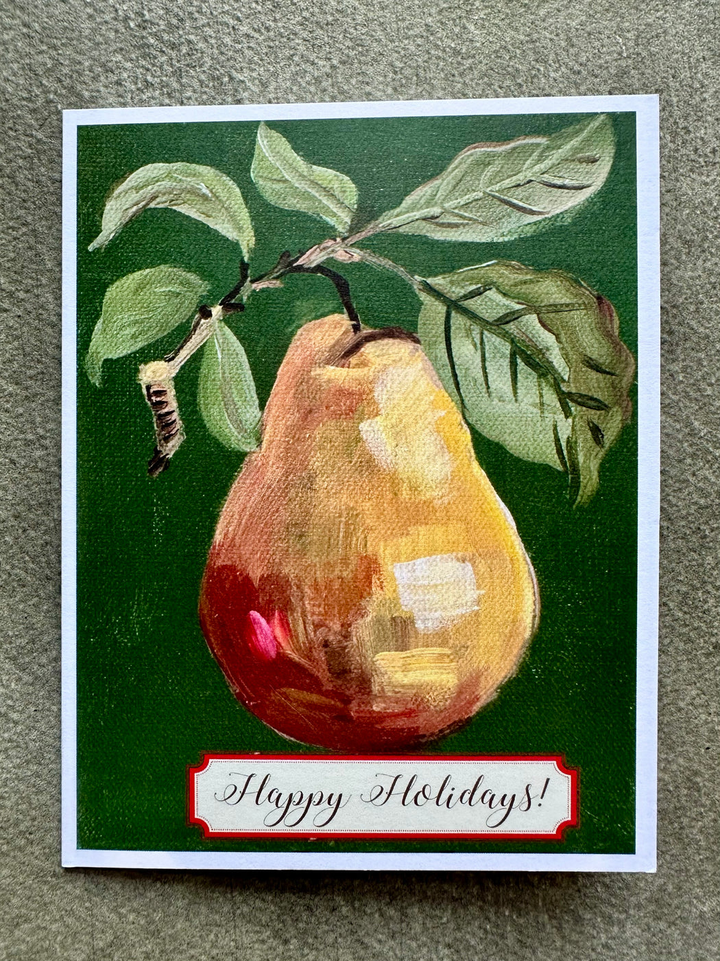 "Pear" Holiday Card by Mindy Carpenter