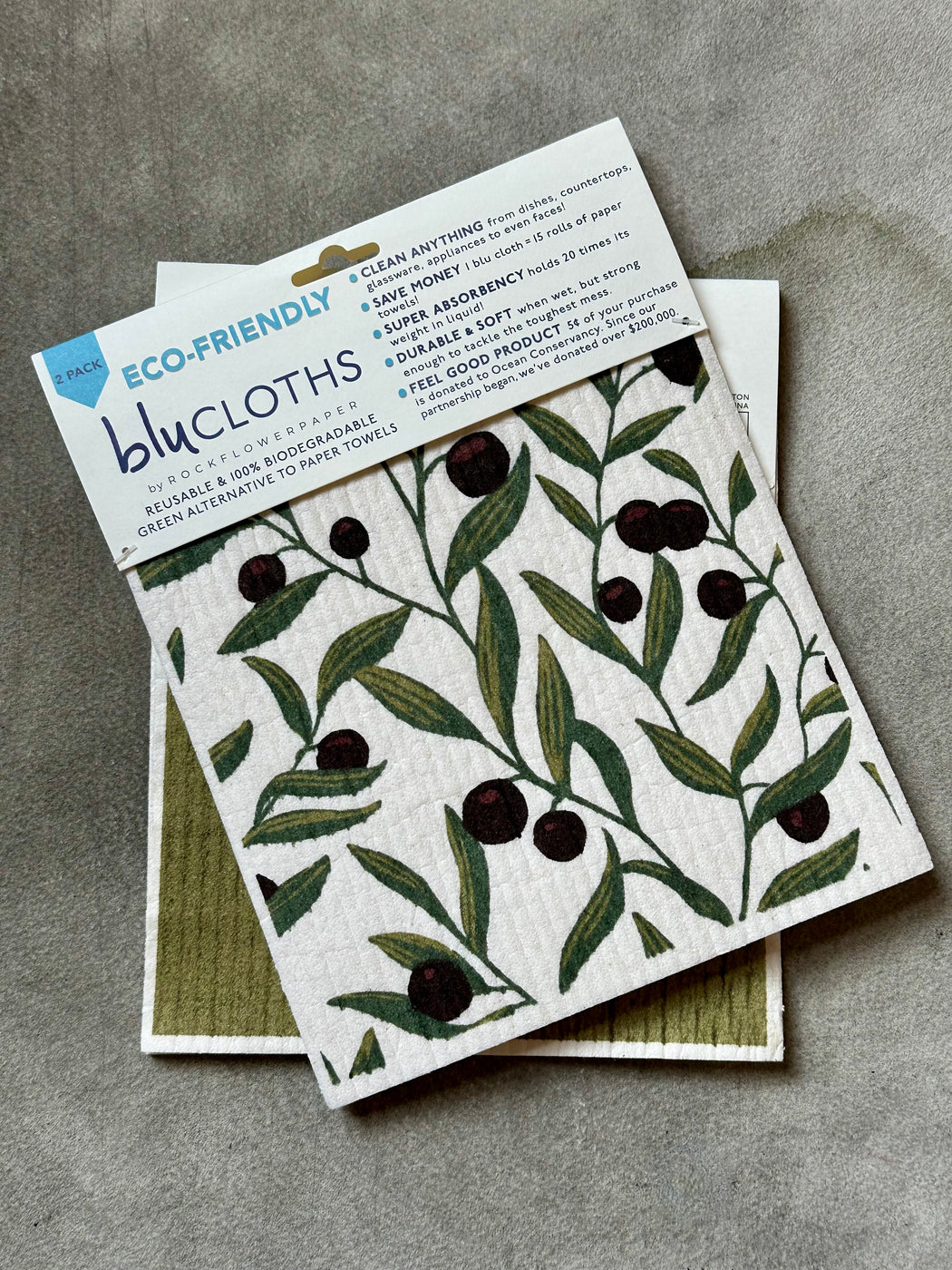 Olive Print Sponge Cloths