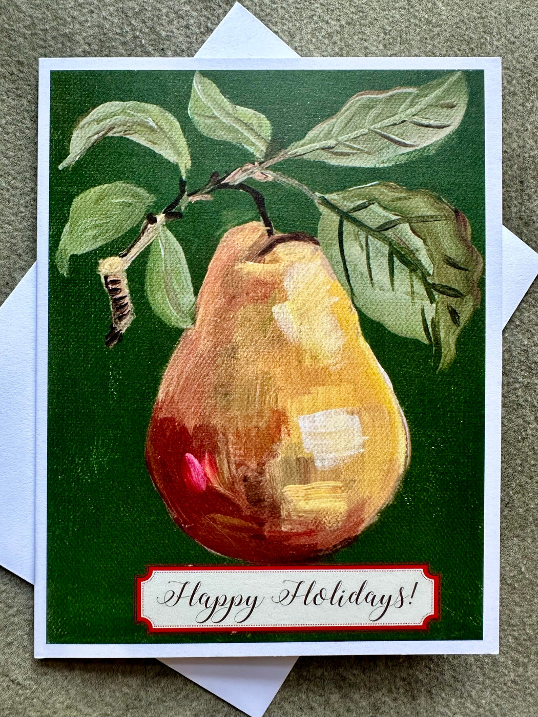 "Pear" Holiday Card by Mindy Carpenter