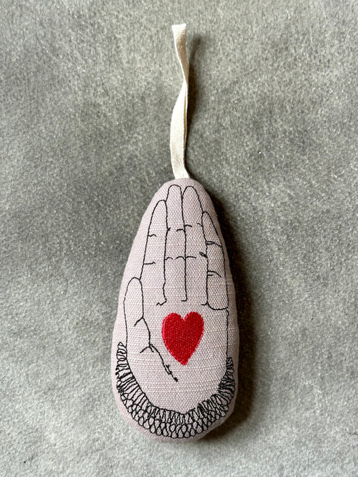 "Heart in Hand" Lavender Ornament by Emma Mierop