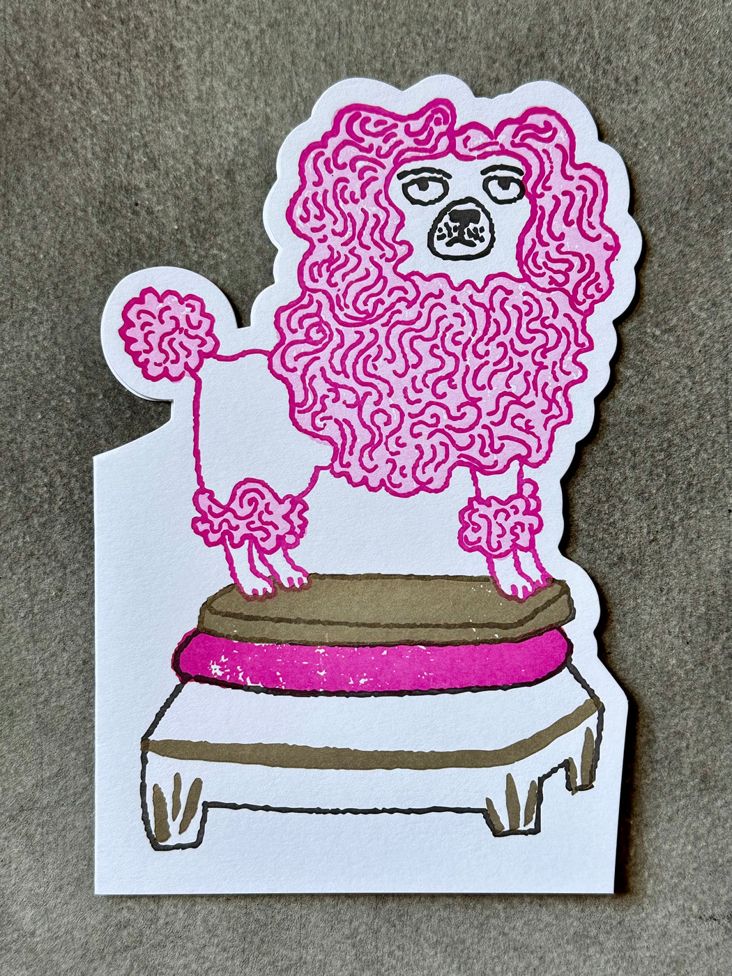 "Pink Poodle" Card by Archivist Gallery