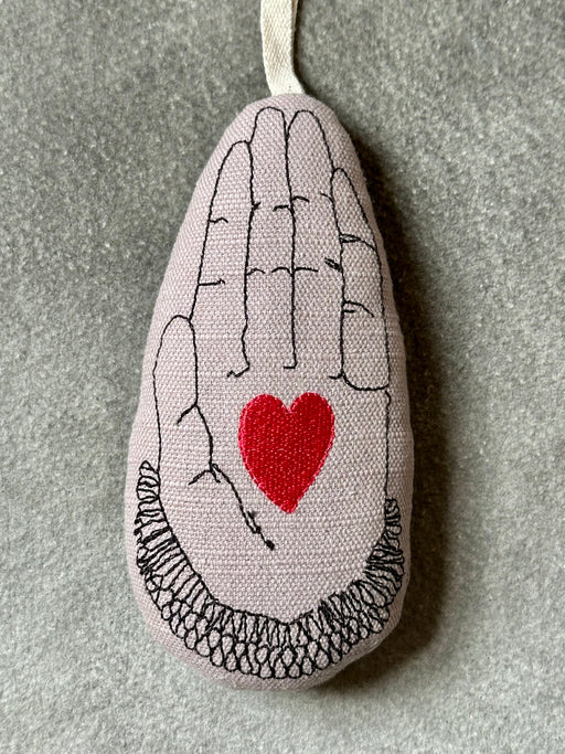 "Heart in Hand" Lavender Ornament