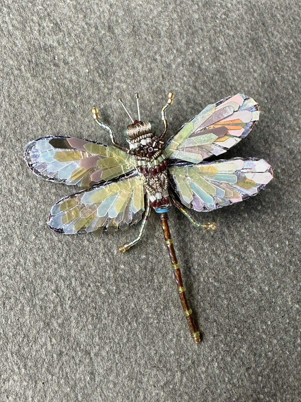 "Globe Skimmer Dragonfly" Brooch by Trovelore