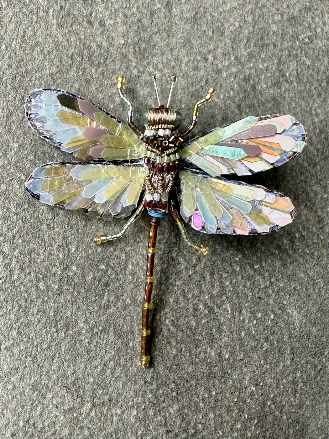 "Globe Skimmer Dragonfly" Brooch by Trovelore