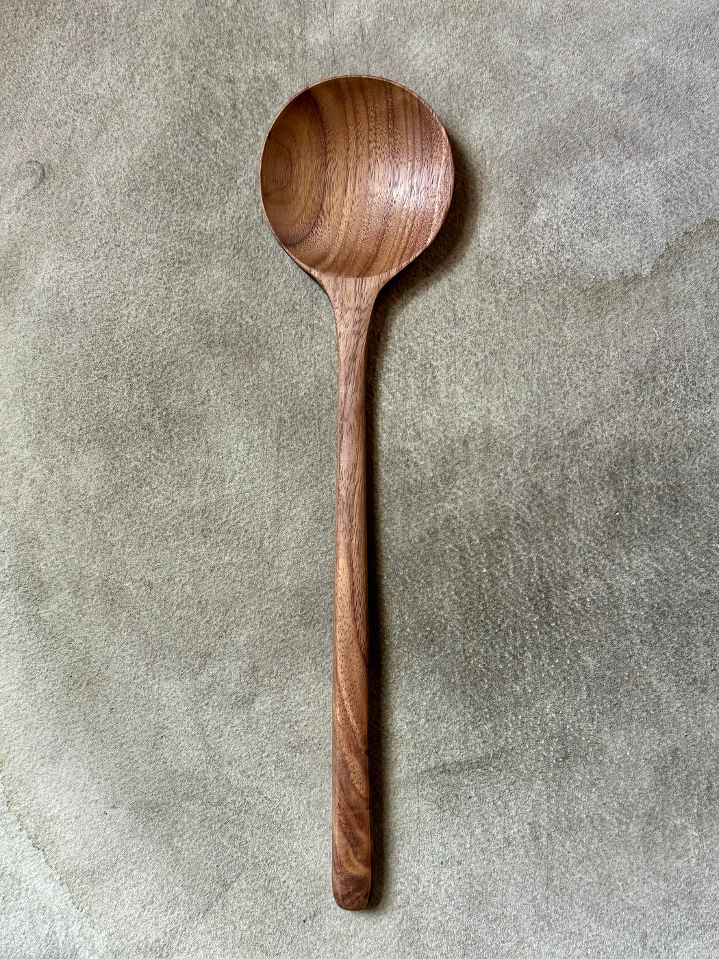 Hand-Crafted Walnut Round Spoon